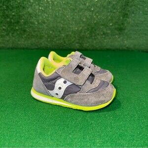 Saucony Baby Jazz HL Grey Volt Green Toddler Boy Sneakers Size 5C